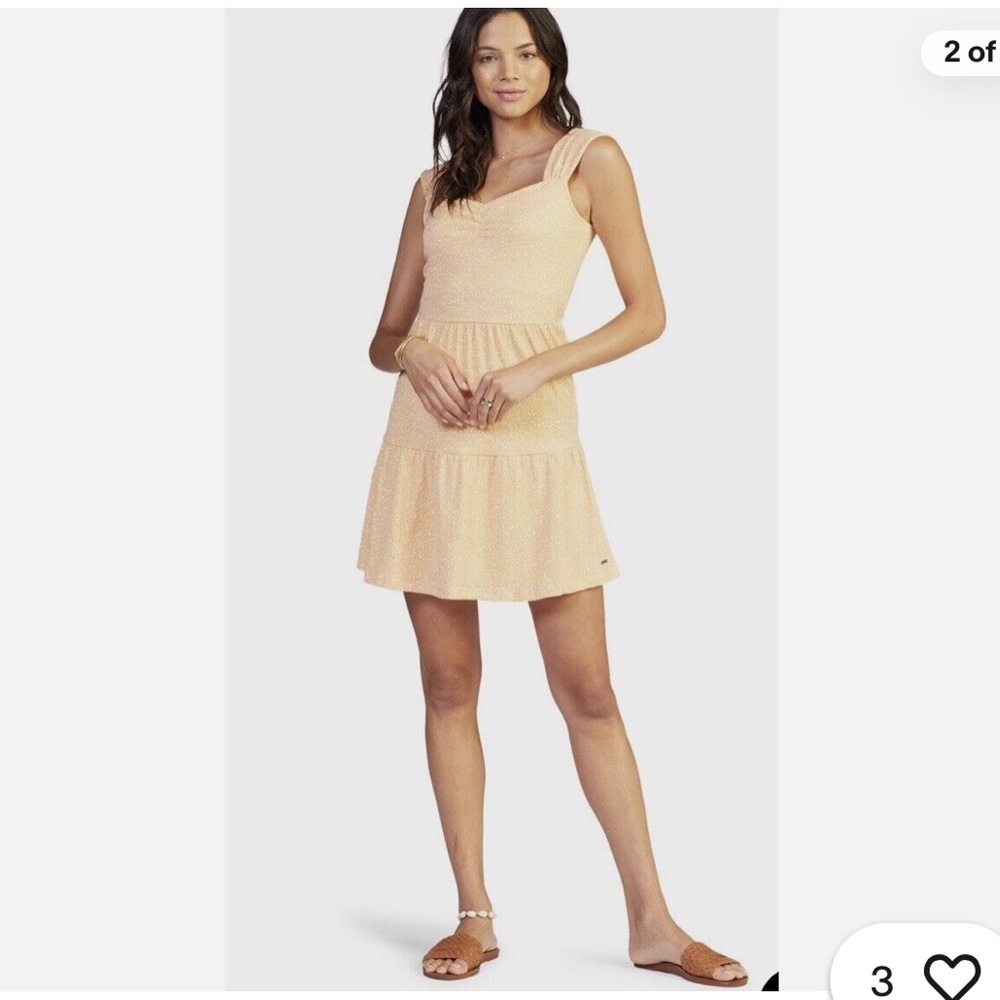 Roxy apricot / tangerine colored dress with white specks - size small